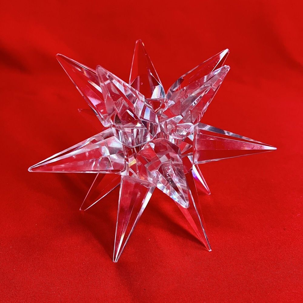 Shannon Crystal Designs Of Ireland Cut Glass Star Taper Candle Holder #2 (Flaws)